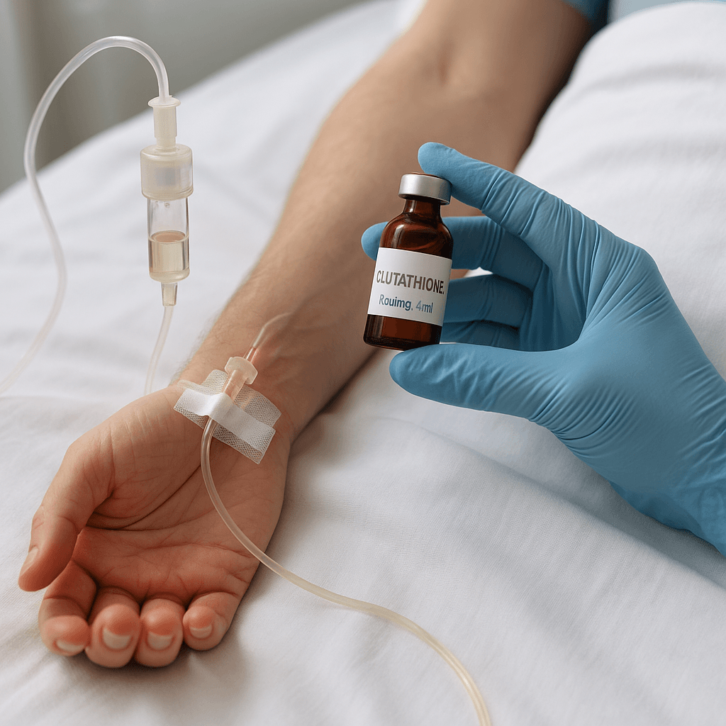 Glutathione administration on patient